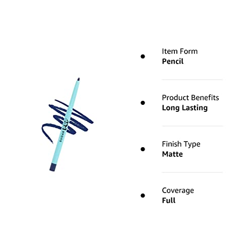 SUGAR POP Longwear Kajal - 02 Blue - Intense Blue Kohl Kajal for Women l Long Lasting, Smudge Proof, Water Proof, Single Stroke Velvet Finish l Lasts up to 16 Hours