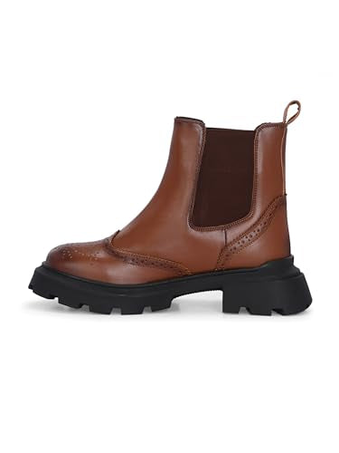 Delize Light - Tan women vegan leather, light weight, chelsea brogue ankle boots 67302-39