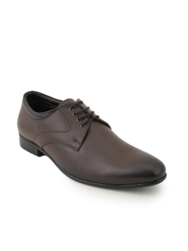 RAI SAHAB Formal Shoe for Men | Lace-Up Derby for Business & Casual Wear | Stylish Design with Comfortable Fit for All-Day Support(6401BRN-11UK) Brown