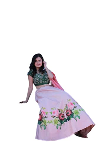 Lehenga Choli Peach & Green from Subham Bridal wear SBW002 (Large)