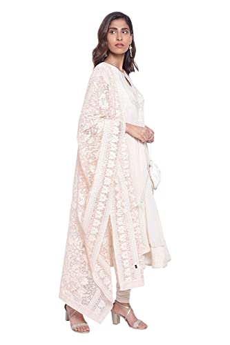 Wishful by W Light Yellow Anarkali Kurta-Churidar-Drape Set