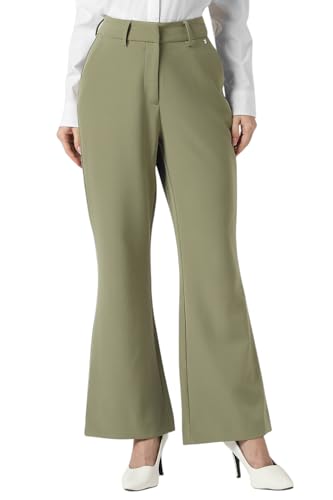 Van Heusen Women's Regular Casual Pants (VWTFFRGFK18087_Olive