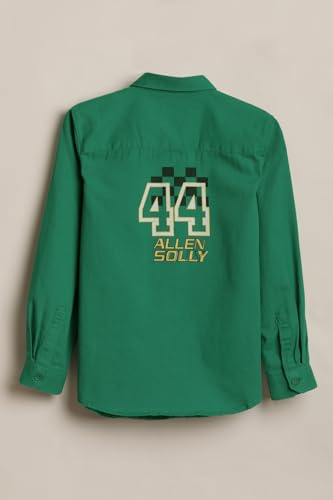 Boys Green Textured Casual Shirt
