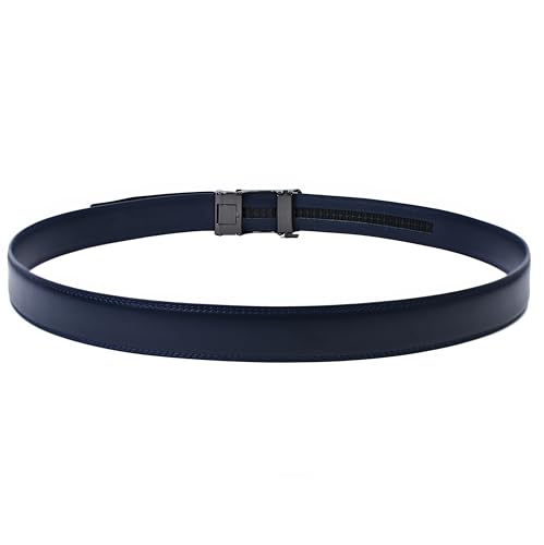 WildHorn Men's Genuine Leather Belt for Men| Premium Auto-Lock Buckle | Adjustable up to 48” | Formal & Casual Wear | Micro-Adjust Fit | Stylish Gift Box Included (MIDNIGHT NAVY)