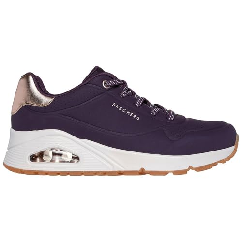 Skechers Womens UNO - Shimmer Away Dark Purple Lifestyle Lace Up Shoe