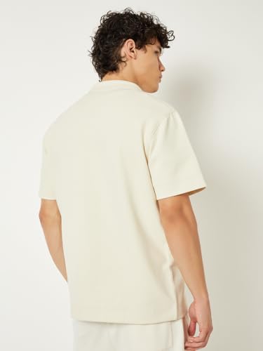Max Men Knitted Athleisure T-Shirt(Beige_S)