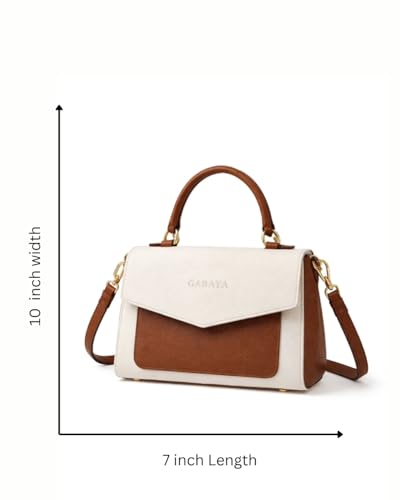GABAYA Celest Mini Vegan Leather Handbag for Women | Structured Top Handle & Crossbody Bag | Elegant Designer Purse for Party, Office & Daily Use
