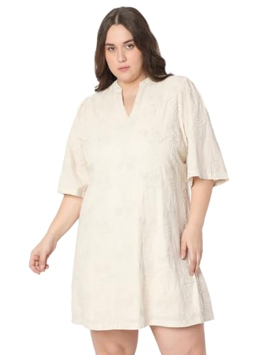 VERO MODA Curve Women's A-Line Beige Dress