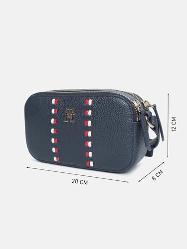 Solid Blue Polyurethane Sling Bag