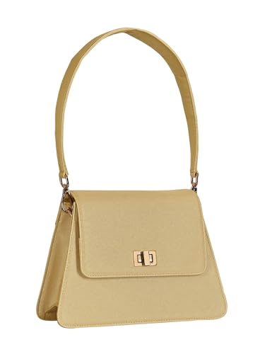 eske Sofia Vegan Leather Shoulder Bag (Gold Saffiano)