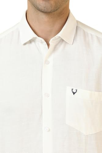 Allen Solly Men White Solid Full Sleeves Casual Shirt