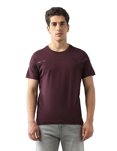 Arrow New York Men's Regular Fit T-Shirt (ANAJTS3123_Purple