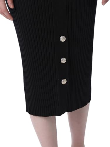 ONLY Women's Solid Pencil High Rise Black Skirt