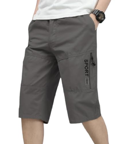 TAGDO® Shorts for Men | Regular Fit Short Pant for Men | Multi Pocket & Knee Length Utility Shorts with Zip Pocket | Sports, Travel & Everyday Wear (RF-Cotton-Shorts-2003-Dark Grey-M)