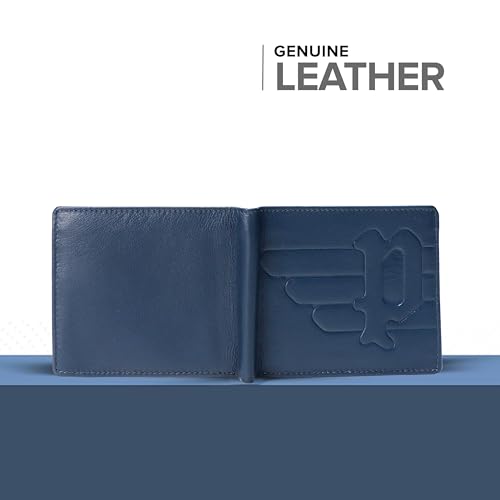 Police Men's Black Genuine Leather Wallet | Bi-Fold Coin Wallet with Card Slots & Coin Pocket | Elegant, Durable & Compact | Ideal for Everyday Use & Gifting (Navy)