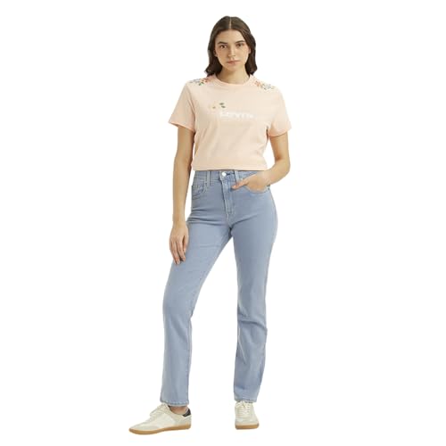 Levi's Women's 724 Light Indigo Straight Fit High-Rise Jeans, 1006, 27