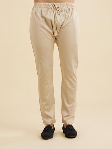 Manyavar Men's Art Silk Sequin Work Kurta Pyjama Set (Dark Blue,XL)