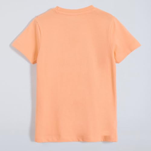 Hopscotch Boys Short Sleeves Orange 2-Pc Simba Sequined Cotton Joggers Set For Age (3-4 Years)
