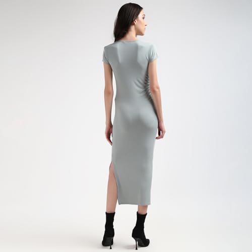 Calvin Klein Department3451 Modal Bodycon Calf Length Dress (J20J224064PFF_Slate Gray_XXL)