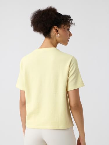 The Souled Store Textured T-Shirt: On My Way to Overthink Women and Girls Short Sleeves Round Neck Off White Embroidered Cotton Relaxed Fit T-Shirts