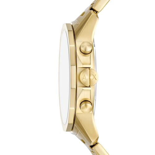 Armani Exchange Stainless Steel Analog Green Dial Men Watch-Ax1746, Gold Band