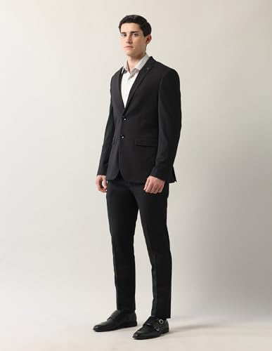 Arrow Men's Zero Calorie Slim Fit Two Piece Suit Black