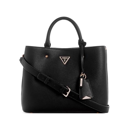 Guess Zipper PU Womens Casual Wear Satchel (BLACK, MEDIUM)