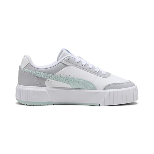 Puma | Carina Mia Women’s Classic Sneakers | White-Fresh Water-Vibrant Silver | 4UK
