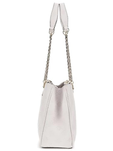 GUESS Off White Textured Cresidia Status Satchel Bag