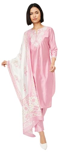 Max Women's Polyester Blend Kurta Set (CTKST54001_Pink