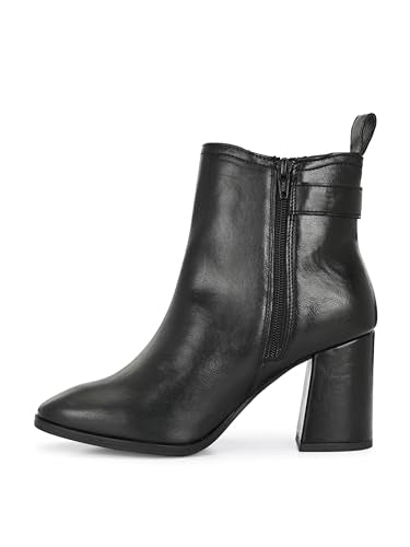 Delize Womens Black Ankle High Heel Boots 67830-40