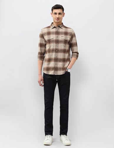 U.S. Polo Assn. Denim Co. Men's Twill Tartan Checked Shirt (UDSHT1956_Khaki_39)