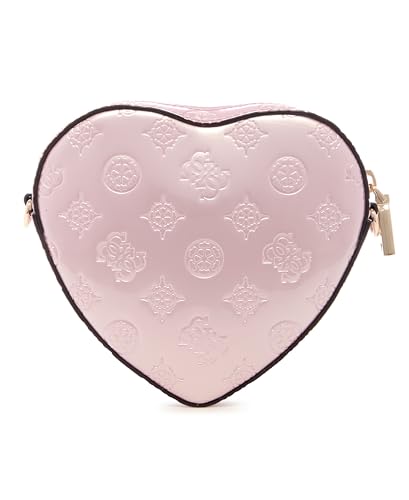 Guess Women Orchid Logo Textured Arnela Mini Heart Shape Crossbody Bag