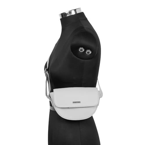 Fastrack Solid Half Moon Sling Bag For Women, Girls and Ladies | with Adjustable Straps & Magnetic Flap Closure, Grey