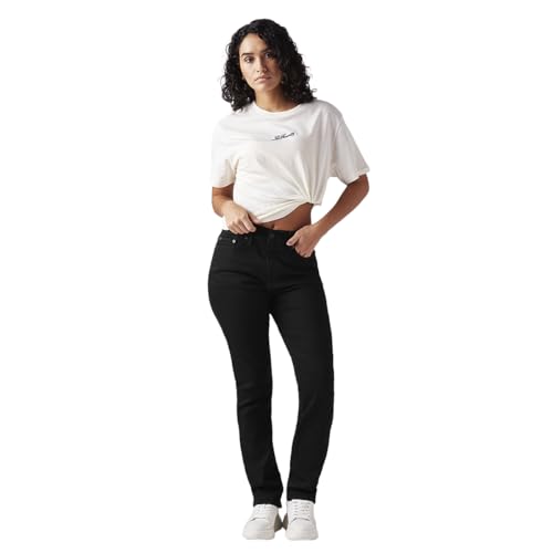 Levi's Women's Black Wedgie Slim Fit Mid Rise Jeans