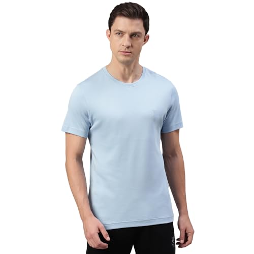 Van Heusen Men's Regular Fit T-Shirt (IHQTS1SK60039_Sky