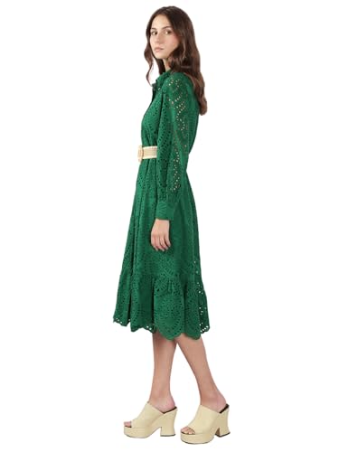 VERO MODA Women's Fit and Flare Green Dress