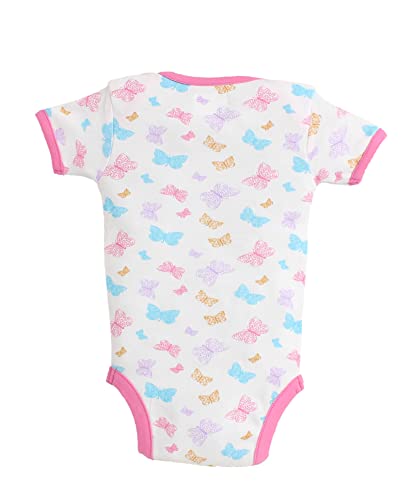 BUMZEE Pink & Sky Blue Half Sleeve Bodysuit Pack Of 3 For Baby Girl Age - 9-12 Months