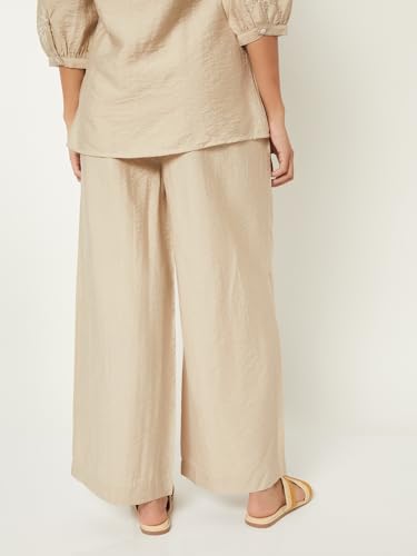 Max Women Solid Palazzo (Beige_L)