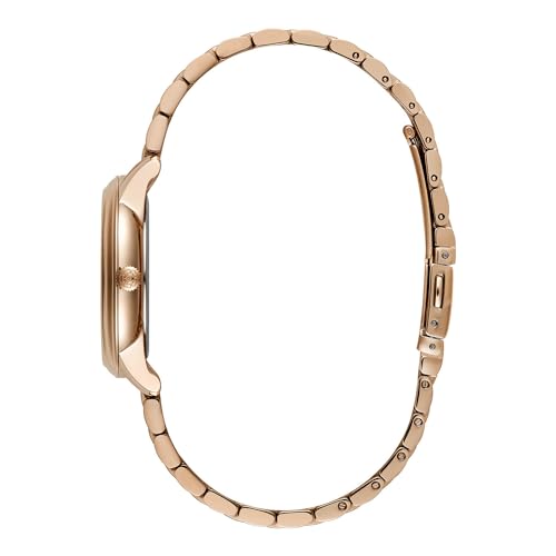 Olivia Burton Classic Swirl Qtz Basic Mushroom Round Dial Women's Watch|Ionic Plated Rose Gold Steel Material|Rose Gold Color Band - 24000131