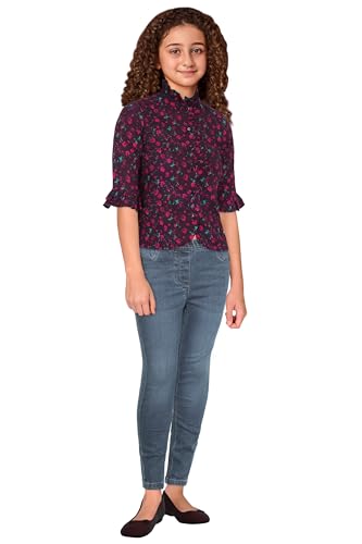 Allen Solly Girls Maroon Print Casual Top