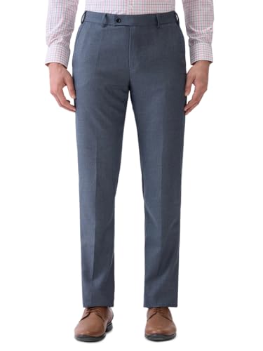 Park Avenue Men Regular Fit Solid Pattern Poly Viscose Blend Flat Front Formal Trouser (Size: 36)-PMTX08016-G3 Medium Grey