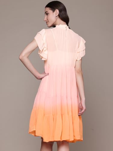 Label RITU KUMAR Multi Color Anza Ombre Shift Dress with Camisole