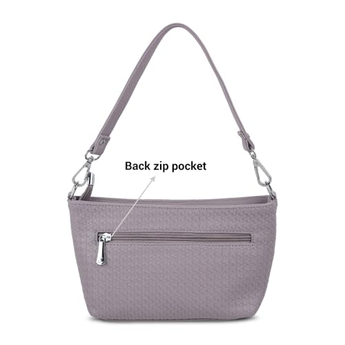 Mochi Women's Purple Faux Leather Handbag with Spacious Compartments(66-560)