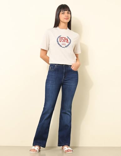 U.S. POLO ASSN. High Rise Bootcut Jeans (UWSS25JEN318_Blue_32)