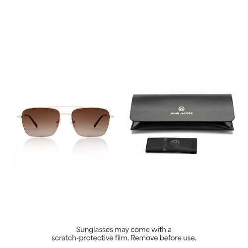 John Jacobs Full Rim Square Stylish & Premium Sunglasses | JJ Acetate | Polarized and 100% UV Protected | Men & Women | Medium | JJ S70010