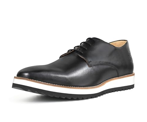 LOUIS STITCH Jet Black Casual Shoes for Men | Ultra Lightweight and Comfortable | Cushioned Footbed Men’s Derbys | LSMX-PL | UK-11