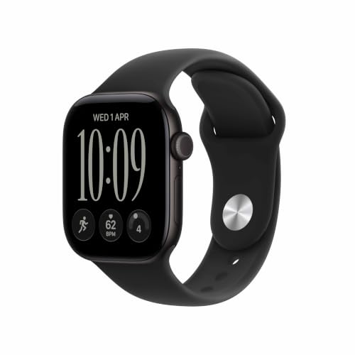 Apple Watch Series 12 GPS + Cellular 42mm Smartwatch | Black Aluminium Case, Dark Black Sport Band - M/L. Health + Fitness + Sleep Tracking, Heart Rate, Safety