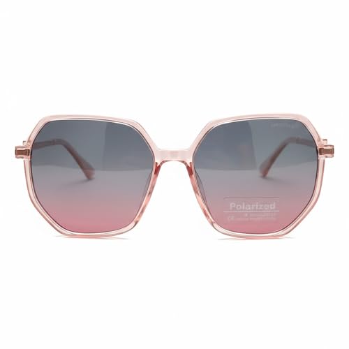 HASHTAG EYEWEAR Women Branded Latest and Stylish Sunglasses | Polarized and 100% UV Protected |Women Goggles| (Hexagonal, Pink)