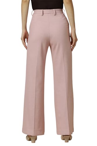Allen Solly Women Pink Regular Fit Textured Formal Trousers